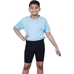 aqua holic Spandex Boy's Regular Fit Tights with Half Sleeves Tshirt | Adjustable, Quick Drying Set for Swimming, WaterParks, Surfing & Other Sports - Black & Blue-picture-31