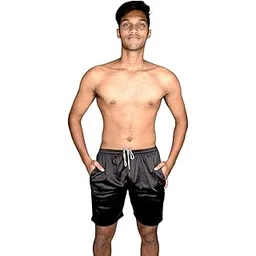 aqua holic Spandex Regular Fit Printed Short for Boys | Comfortable Shorts | Adjustable, Quick Drying Shorts for Swimming, Beach, Waterpark (Black)-picture-36