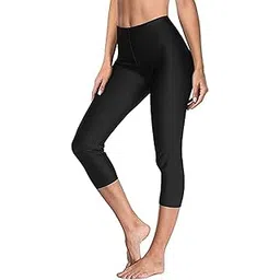aqua holic Spandex Women's Leggings Capri Solid Skinny Fit | Stylish & Comfortable Leggings Attractive Design, Multi-Purpose, Long-Lasting | Ideal for Casual Outings - Black-picture-39