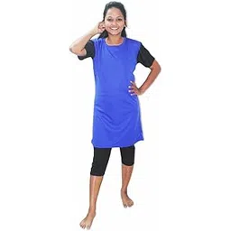 aqua holic Swimwear Two Piece Women Swim Top with Plain Capri-picture-51