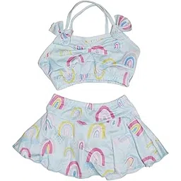 Aqua Holic Girls Printed Ruffled Style 2 Piece Swimsuit Set Swimwear Costume-picture-37