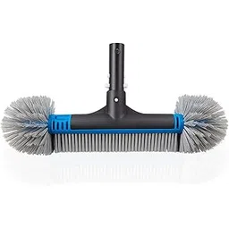 AQUAMAXX Swimming Pool 20‘’ Aluminum Frame Pool Round Scrub Brush Head Heavy Duty Cleaning Detachable Cobweb Duster 2 in 1 with EZ Clip & Durable Nylon Bristles Wavy Side Brushes-picture-24