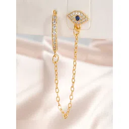 AQUASTREET 1 pc 18K Gold Plated Waterproof Anti-Tarnish Evil Eye Zircon Earring Chain-picture-28