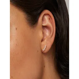 AQUASTREET 14K Gold Plated Anti-Tarnish 4 Leaf Zircon Studdecd Flat Back Stud Earrings-picture-35