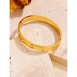 AQUASTREET 18K Gold Plated Anti-Tarnish Round Zircon Openable Bangle Bracelet-picture-14