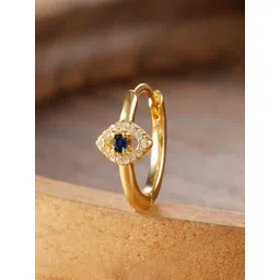 AQUASTREET 18K Gold-Plated Evil Eye Circular Shaped Hoop Earrings-picture-33
