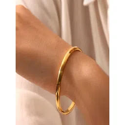 AQUASTREET 18K Gold Plated Waterproof Anti-Tarnish 4mm Openable Bangle Bracelet-picture-39