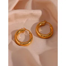 AQUASTREET 18K Plated Waterproof Anti Tarnish 20mm Solid U-Shaped Hoop Earrings-picture-28