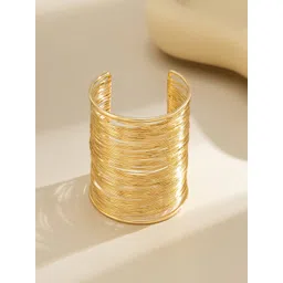 AQUASTREET Gold-Plated Chunky Bangle Stack Coil Wire Cuff Bracelet-picture-25