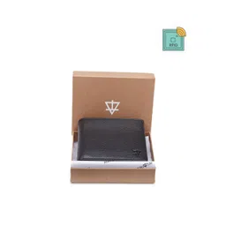 AQUATAN Men Textured Black Genuine Leather Two Fold RFID Wallet-picture-16