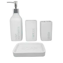 Aquieen 4 Pcs Polyresin Snow White Bathroom Set-picture-24