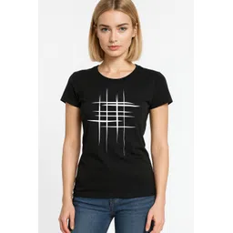 ar 9 Women Printed Round Neck Polyester Black T-Shirt-picture-20