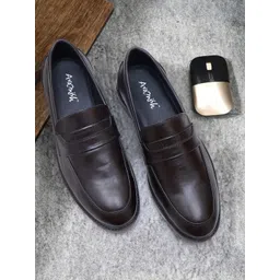 ARAMISH Men Perforations Leather Loafers image 1