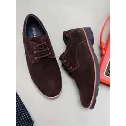 ARAMISH Men Perforations Suede Derbys-picture-14
