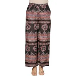 aramya Soft Cotton Cream Tribal Print Office or Casual Wear Palazzo for Women-picture-23