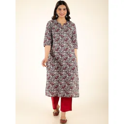 Aramya Soft Cotton Floral Straight Kurta-picture-27