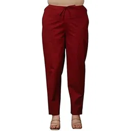aramya Soft Cotton Red Solid Office or Casual Wear Pant for Women-picture-15