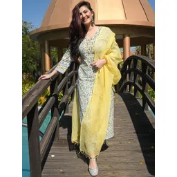 arangya Women Ethnic Motifs Printed Regular Kurta with Trousers & With Dupatta-picture-29