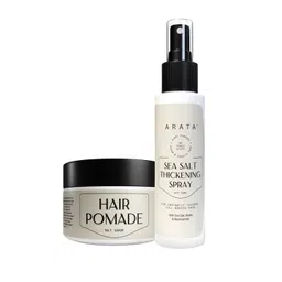 ARATA Men Pro Grooming Set - Hair Pomade 50g & Sea Salt Thickening Spray 50ml-picture-17