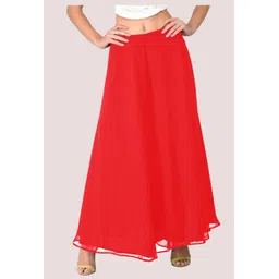 arc Women Flared Red Georgette Trousers image 1