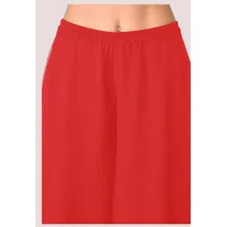 arc Women Flared Red Georgette Trousers image 3