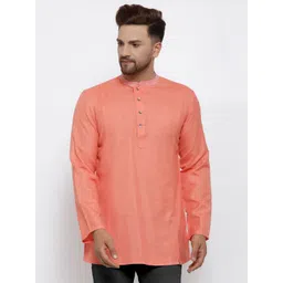 ARCHATTIRE Men Band Collar Cotton Short Kurta-picture-24