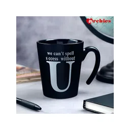 Archies Black & White Typography Printed Ceramic Glossy Mug 450 ml-picture-36