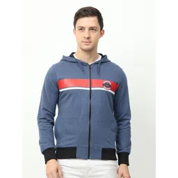 ARDEUR Men Blue Colourblocked Hooded Sweatshirt-picture-19