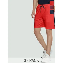ARDEUR Men Pack Of 3 Cotton Sports Shorts-picture-39