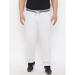 ARDEUR Men Plus Size Off White Solid Pure Cotton Joggers-picture-12