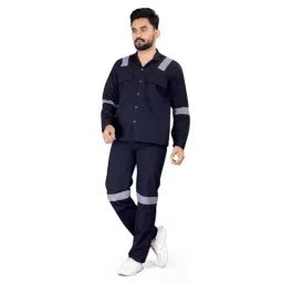 Areevanz 180 GSM Cotton Navy Blue Safety Coverall Boiler Suit with 50.8mm(2 Inch) Reflective Tape Size- XL-picture-14