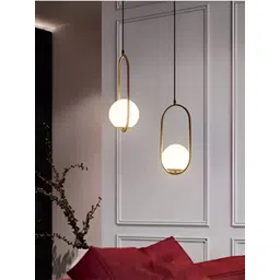 Areezo Gold Toned & White 2 Pieces Spherical Shaped Ceiling Lamp-picture-43