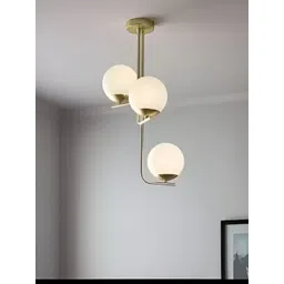 Areezo Gold Toned & White Spherical Ceiling Lamp-picture-10