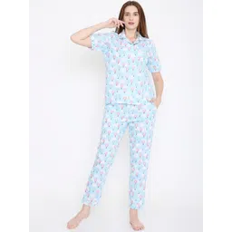 Arendelle Conversational Printed Pure Cotton Night suit-image-1