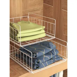 Arhat Organizers White Multi-Utility 2-Tier Wardrobe Stackable Organisers-picture-17