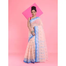 Arhi Beige & Blue Cotton Woven Saree-picture-27