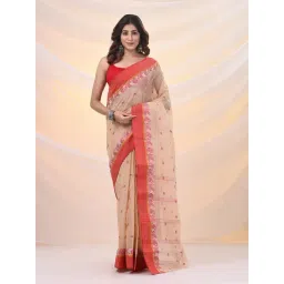 Arhi Beige Cotton Polyblend Woven Design Saree-picture-12