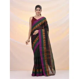 Arhi Forest Green Cotton Polyblend Woven Design Saree-picture-21