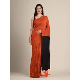 Arhi Orange & Black Pure Cotton Saree-picture-15
