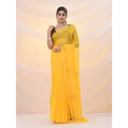 Arhi Yellow Blended Woven Design Saree with Unstitched Blouse-picture-21