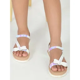 Aria Nica Girls Printed Open Toe Flats-picture-12