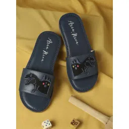 Aria Nica Kids Roar Navy Casual Slides-picture-34