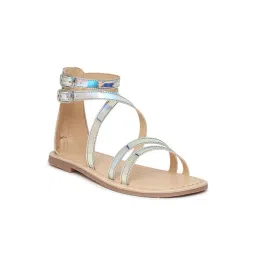 Aria Nica Kids Silver & Blue Ankle Strap Sandals-picture-31