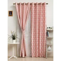 Ariana Baby Pink Polyester Window Curtains - Set of 2-picture-26