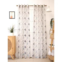 Ariana Beige & Blue Polyester 5 Ft Window Curtain - Single Piece-picture-27