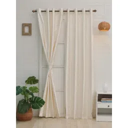 Ariana Bloom Off White Polyester 7ft Door Eyelet Curtain-picture-21