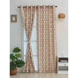 Ariana Bloom Roman Coffee Polyester 7ft Door Eyelet Curtain-picture-27