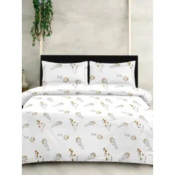 Ariana FLORENCE Mustard & White Cotton 210 TC Double Size Bedsheet With 2 Pillow Covers-picture-38