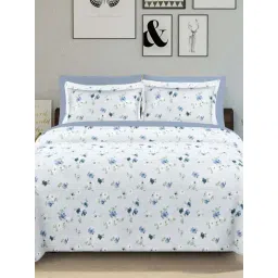 Ariana Garda Blue Cotton 210 TC King Bedsheet with 2 Pillow Covers-picture-27