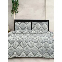 Ariana Garda Grey Cotton 210 TC King Bedsheet with 2 Pillow Covers-picture-46